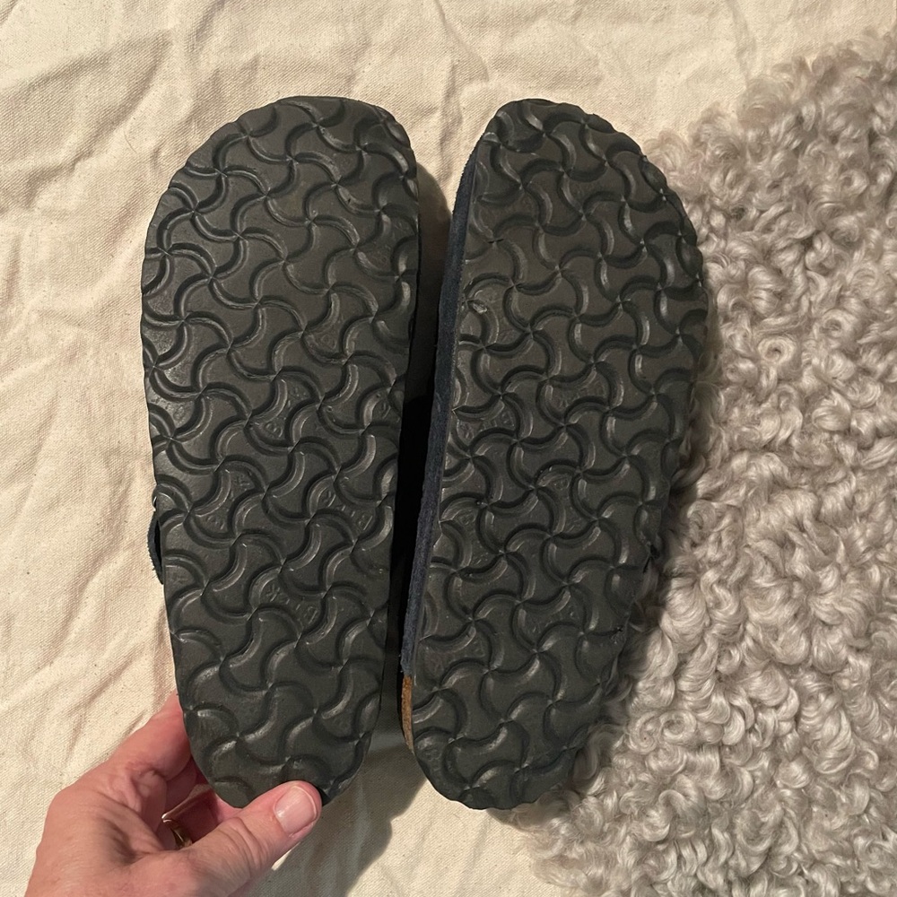 Birkenstock Boston Unisex Navy Suede Soft Footbed Slip-Ons Comfort Shoes sz 40 - Picture 5 of 9